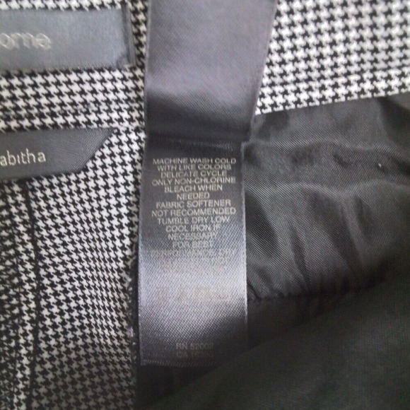Liz Claiborne Tabitha‎ Pant 2 Petite Black White Herringbone Mid Rise Straight - Picture 15 of 15